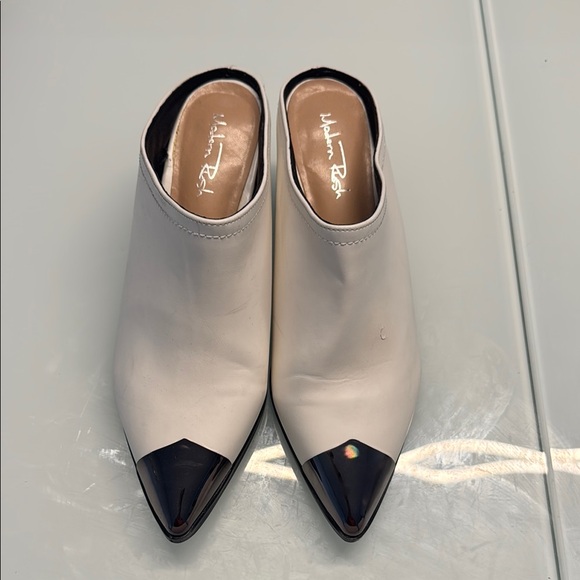 VICI White Mules with Metallic Tip Size 10 - Picture 1 of 5